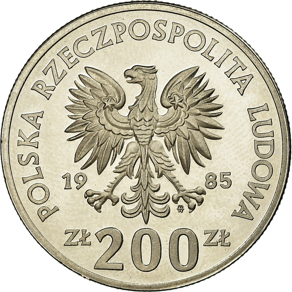 Moneda, Polonia, 200 Zlotych, 1985, Warsaw, ESSAI, EBC, Níquel chapado en