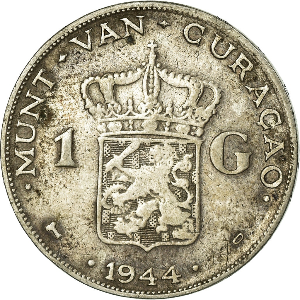 Coin, Curacao, Gulden, 1944, Denver, USA, VF(20-25), Silver, KM:45