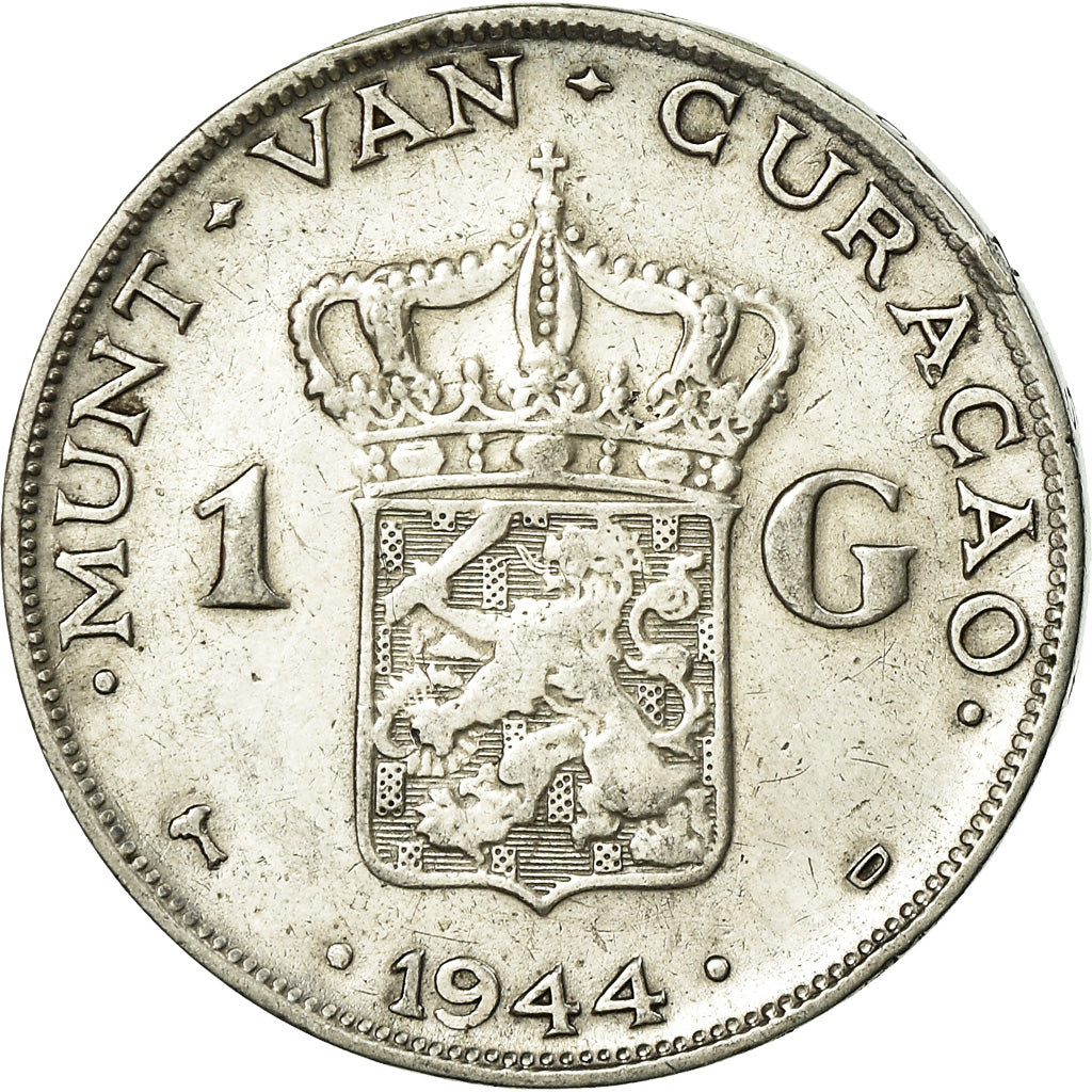 Coin, Curacao, Gulden, 1944, Denver, USA, VF(30-35), Silver, KM:45