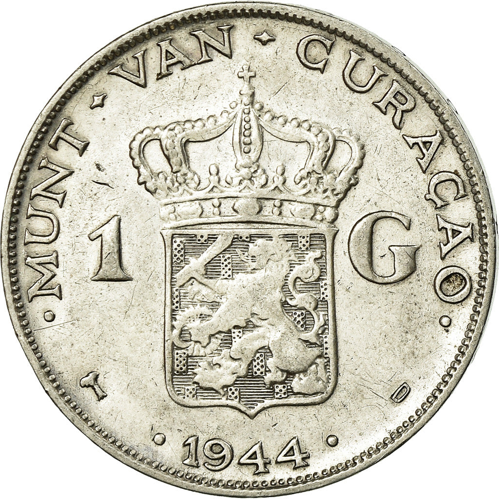 Coin, Curacao, Gulden, 1944, Denver, USA, EF(40-45), Silver, KM:45