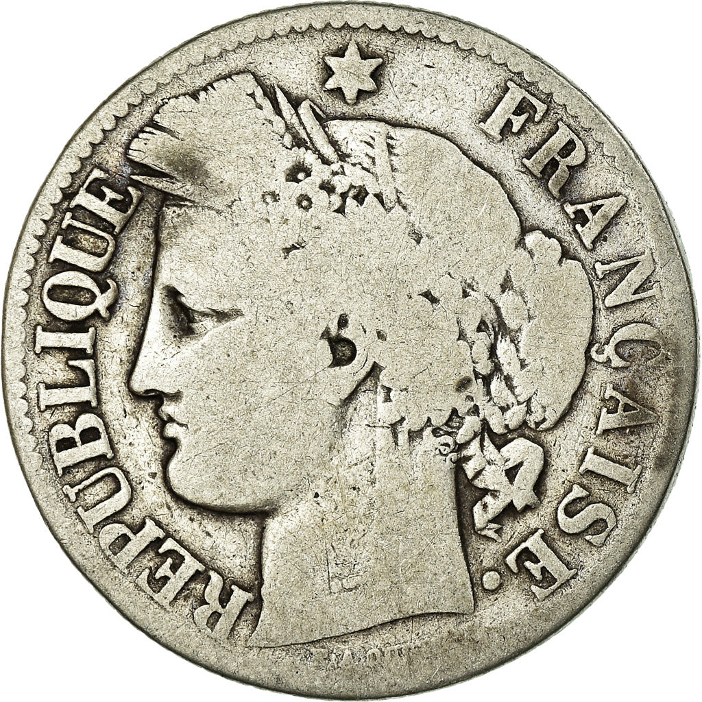 Monnaie, France, Cérès, 2 Francs, 1871, Bordeaux, B+, Argent, Gadoury:530