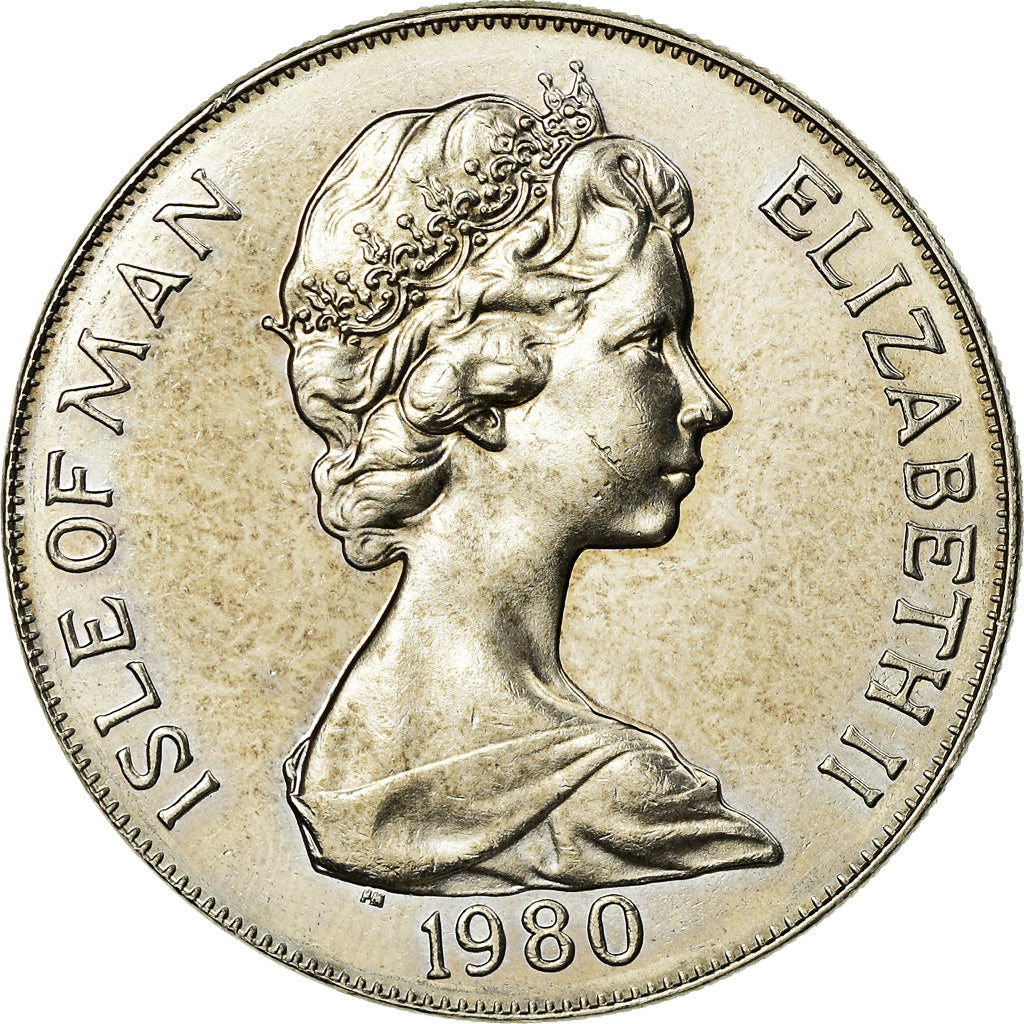 Coin, Isle of Man, Elizabeth II, Bicentenaire du Derby, Crown, 1980, Pobjoy