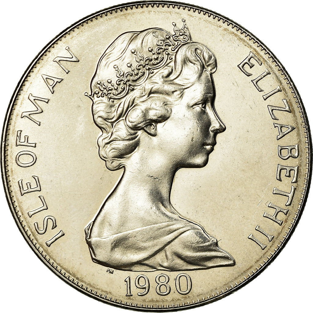 Moneta, Isola di Man, Elizabeth II, Crown, 1980, Pobjoy Mint, SPL-, Copper-Lead
