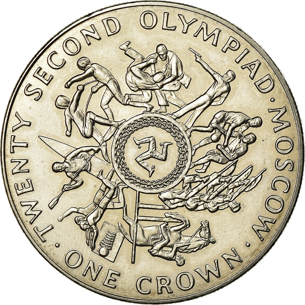 Moneta, Isola di Man, Elizabeth II, Crown, 1980, Pobjoy Mint, SPL-, Copper-Lead