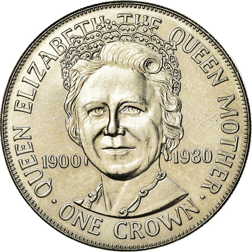 Monnaie, Isle of Man, Elizabeth II, 80th birthday Queen Mother, Crown, 1980