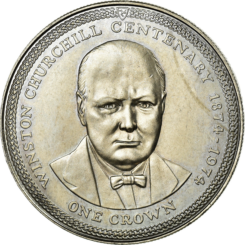 Coin, Isle of Man, Elizabeth II, Anniversaire de la naissance de Churchill