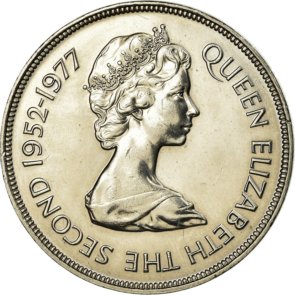 Coin, Jersey, Elizabeth II, 25 Pence, 1977, AU(55-58), Copper-nickel, KM:44