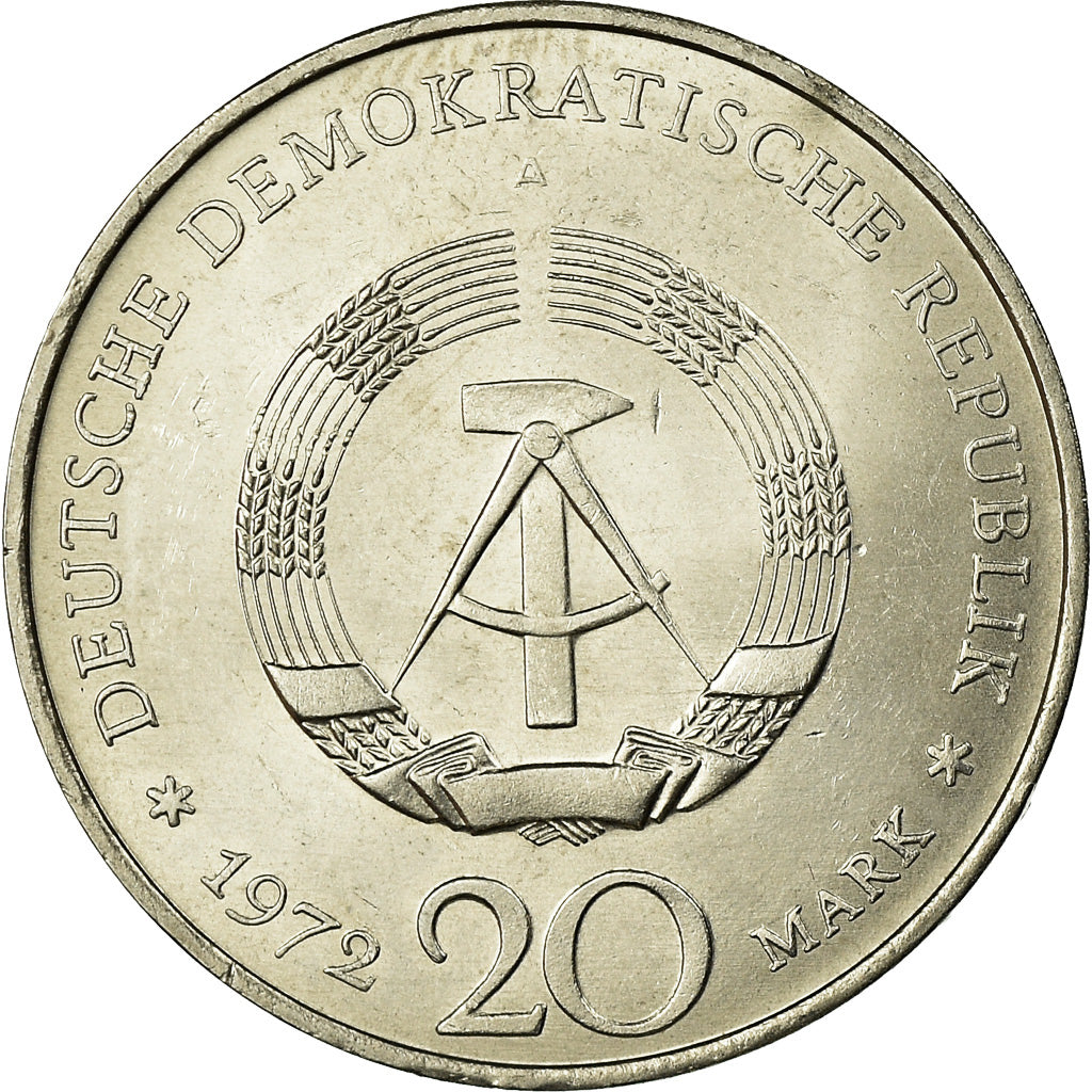 Moneta, REPUBBLICA DEMOCRATICA TEDESCA, 20 Mark, 1972, Berlin, SPL-