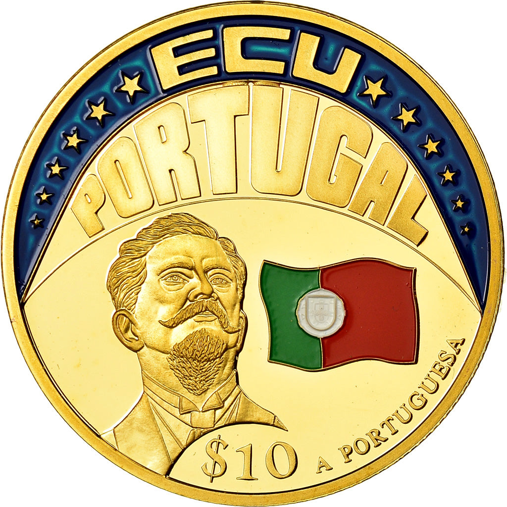 Coin, Liberia, Ecu Portugal, 10 Dollars, 2001, MS(63), Cupro-nickel