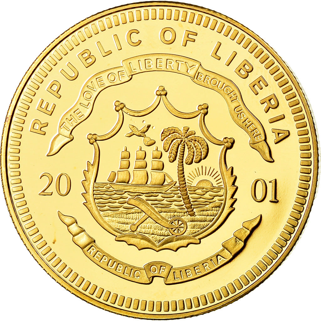 Coin, Liberia, Ecu Portugal, 10 Dollars, 2001, MS(63), Cupro-nickel