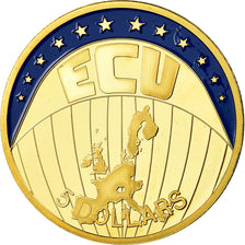 Münze, Liberia, Ecu, 5 Dollars, 2001, UNZ, Cupro-nickel