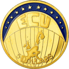 Coin, Liberia, Ecu, 5 Dollars, 2001, MS(63), Cupro-nickel