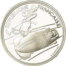 Coin, France, Bobsledding, 100 Francs, 1990, BE, MS(65-70), Silver, KM:981