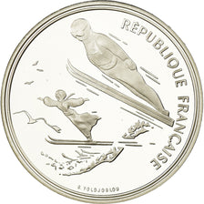 Coin, France, Ski jumpers, 100 Francs, 1991, BE, MS(65-70), Silver, KM:995