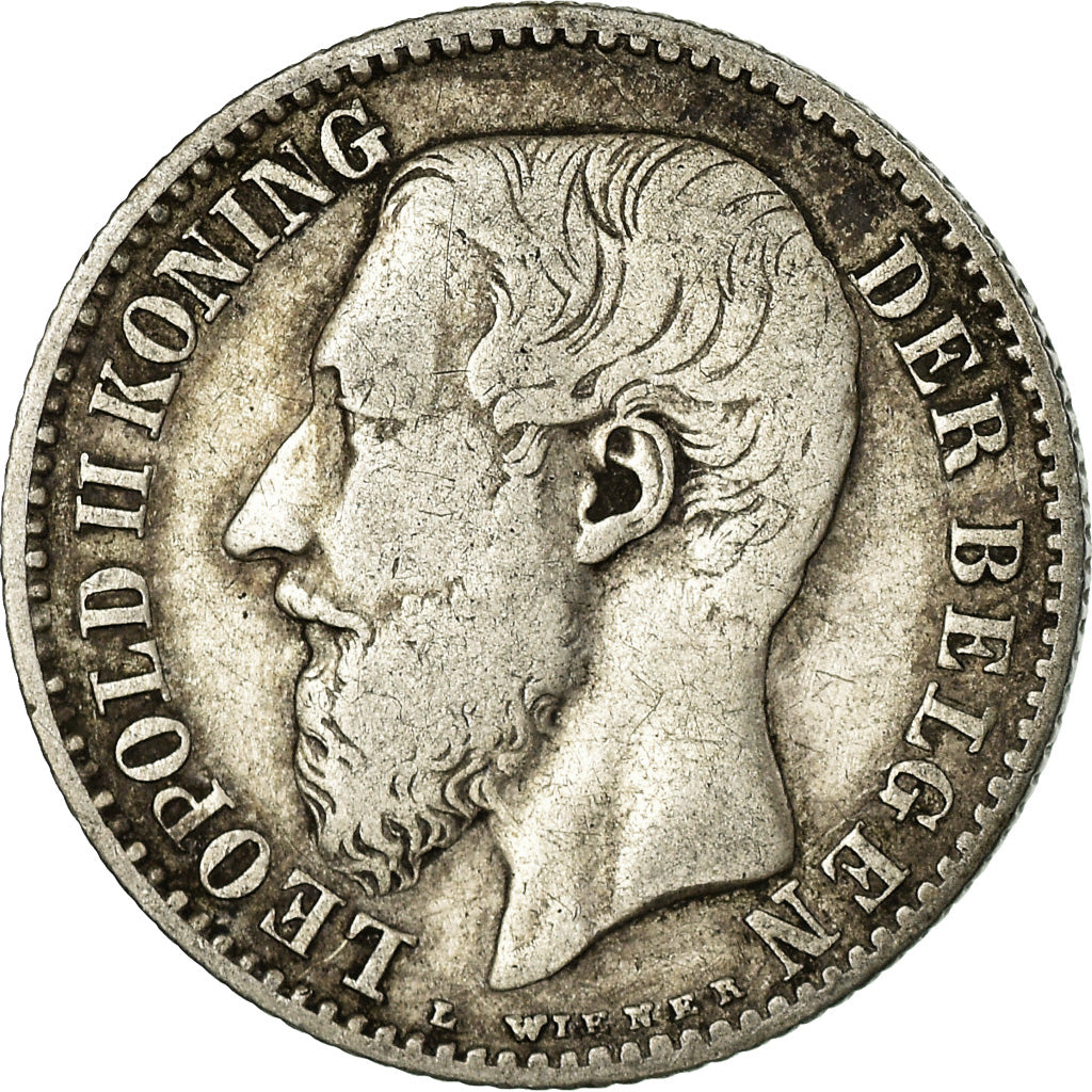 Coin, Belgium, Leopold II, Franc, 1887, VF(30-35), Silver, KM:29.1