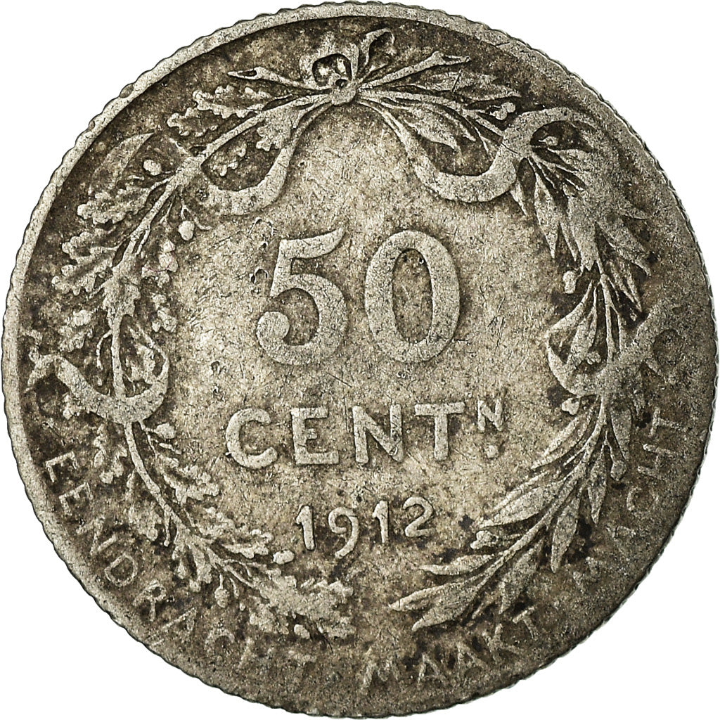 Moneta, Belgio, 50 Centimes, 1912, MB, Argento, KM:71