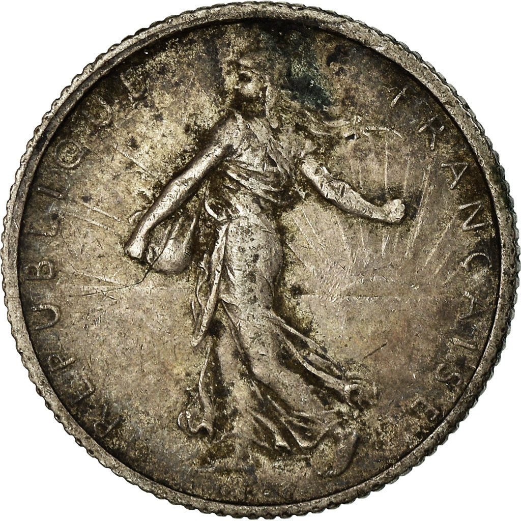 Moneta, Francia, Semeuse, Franc, 1919, Paris, MB, Argento, KM:844.1, Gadoury:467