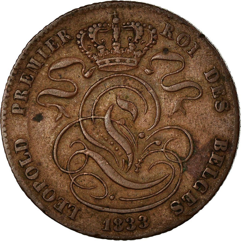 Coin, Belgium, Leopold I, 5 Centimes, 1833, VF(30-35), Copper, KM:5.1