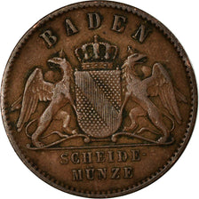 Coin, German States, BADEN, Friedrich I, Kreuzer, 1862, EF(40-45), Copper