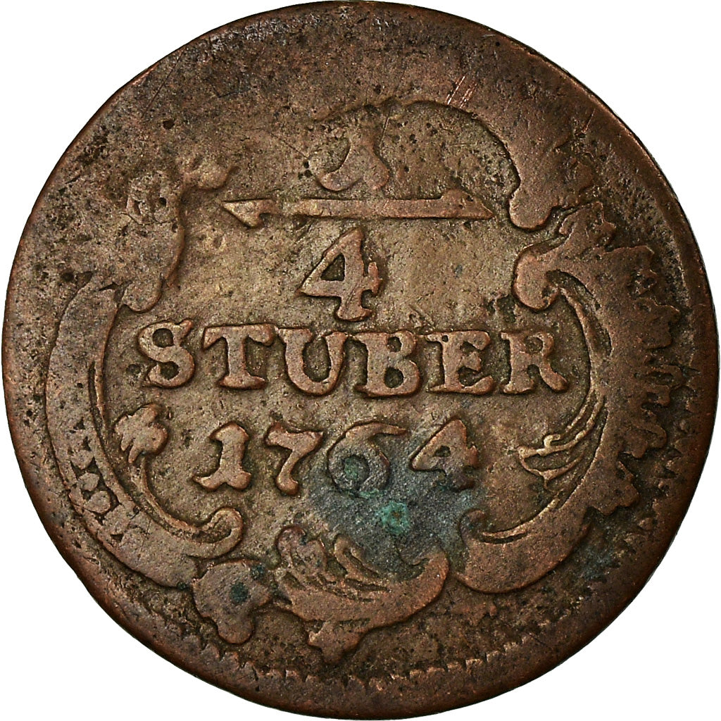 Coin, German States, COLOGNE, Maximilian Friedrich, 1/4 St, 1764, VF(20-25)