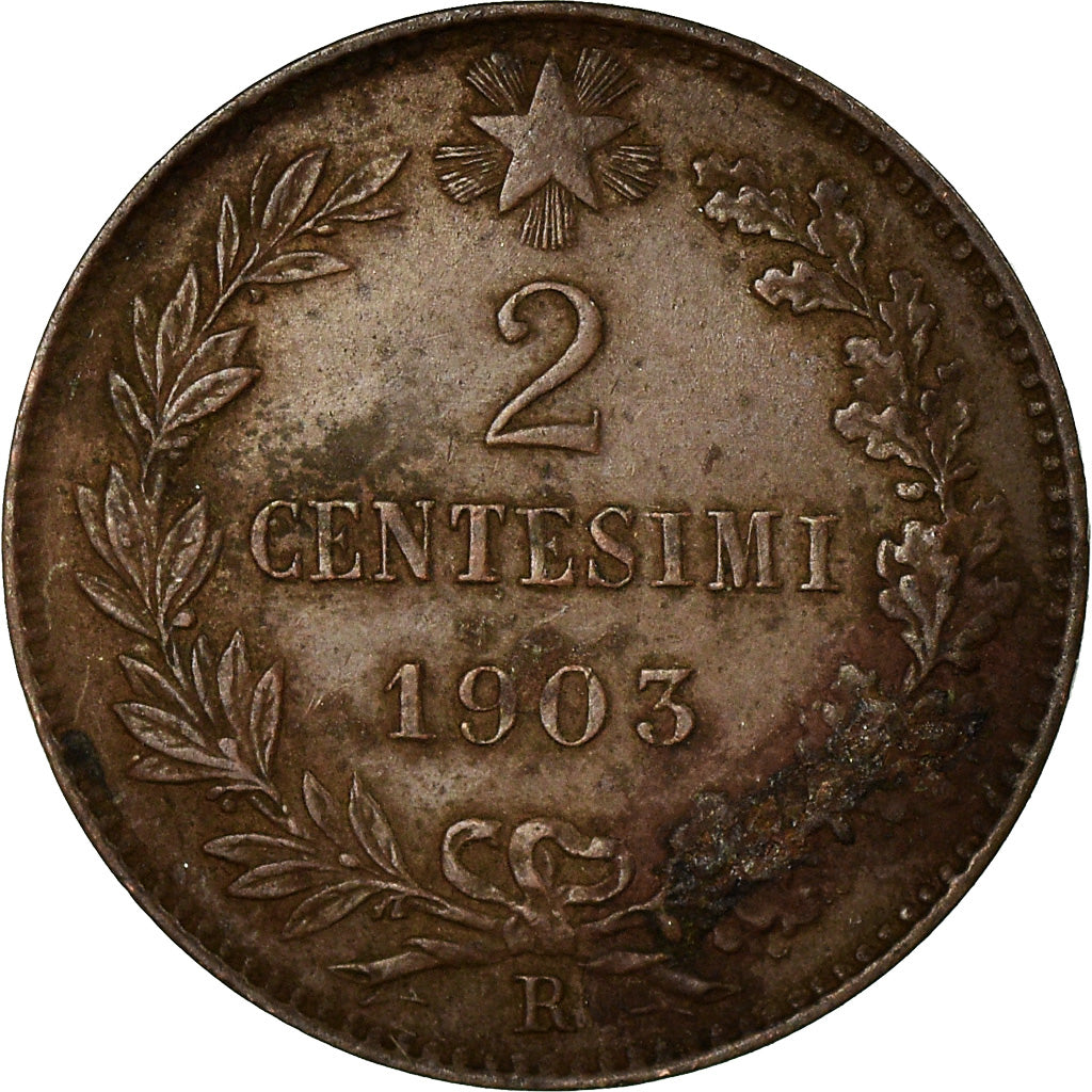 Coin, Italy, Vittorio Emanuele III, 2 Centesimi, 1903, Rome, EF(40-45), Bronze