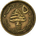 Coin, Lebanon, 5 Piastres, 1961, EF(40-45), Aluminum-Bronze, KM:21