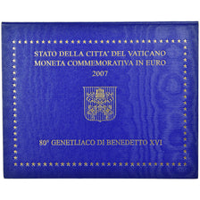 Vatican, 2 Euro, 80ème anniversaire de Benoit XVI, 2007, MS(65-70), Bi-Metallic