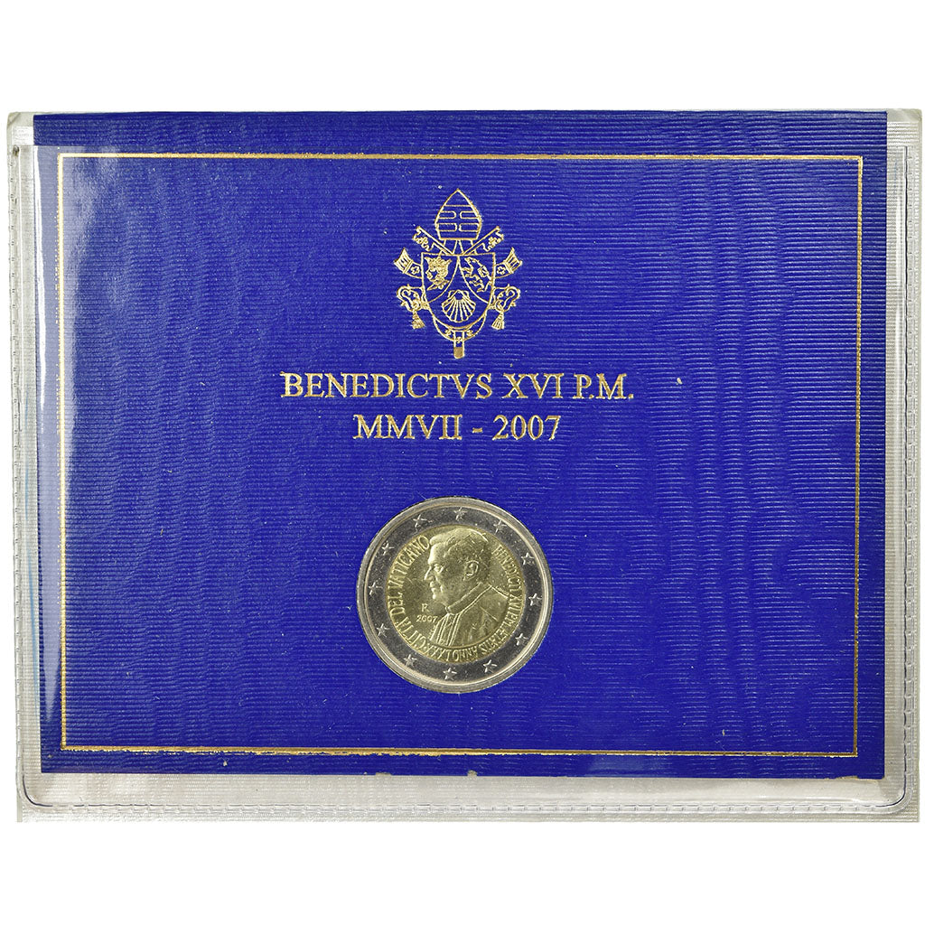 Vatican, 2 Euro, 80ème anniversaire de Benoit XVI, 2007, MS(65-70), Bi-Metallic