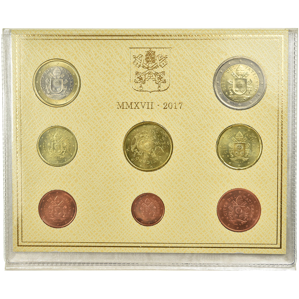 Vatican, 1 Cent to 2 Euro, Le Pape François, 2017, MS(65-70)