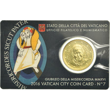 VATICAN CITY, 50 Euro Cent, 2016, Coin card, MS(65-70), Brass