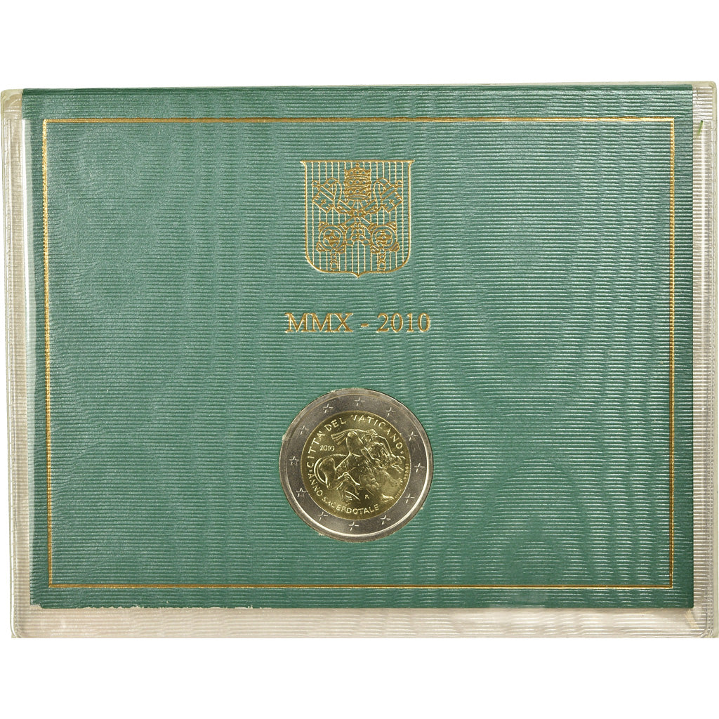 Vaticano, 2 Euro, 2010, Année sacerdotale, FDC, Bi-metallico