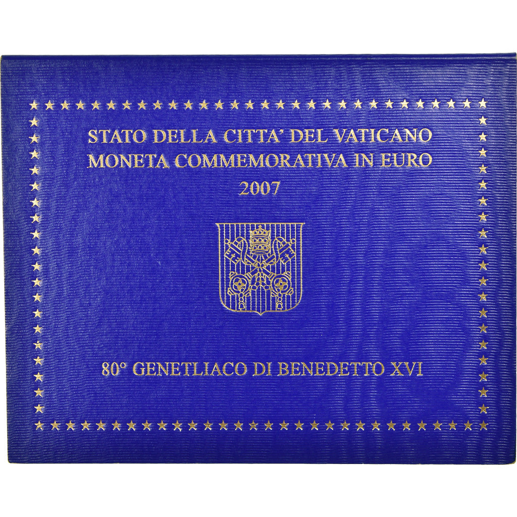 Vatican, 2 Euro, 80ème anniversaire de Benoit XVI, 2007, MS(65-70), Bi-Metallic
