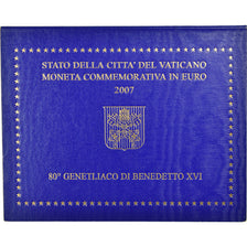 Vatican, 2 Euro, 80ème anniversaire de Benoit XVI, 2007, MS(65-70), Bi-Metallic