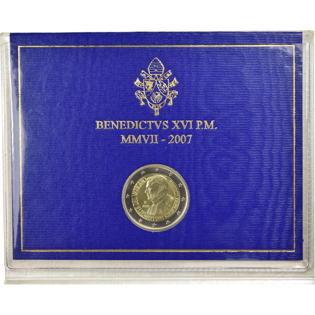 Vatican, 2 Euro, 80ème anniversaire de Benoit XVI, 2007, MS(65-70), Bi-Metallic