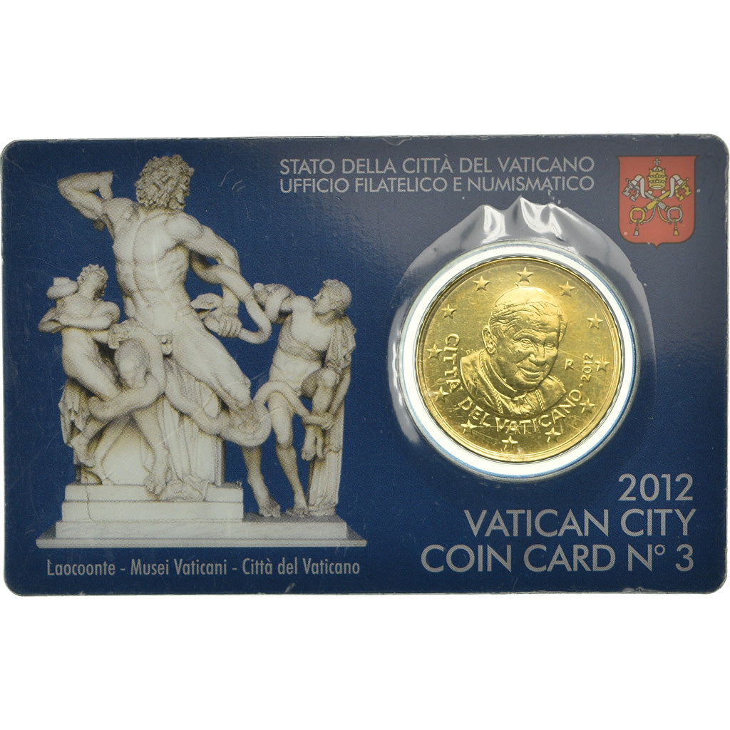VATICAN CITY, 50 Euro Cent, 2012, Coin card, MS(65-70), Brass