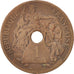 FRENCH INDO-CHINA, Cent, 1902, Paris, VF(30-35), Bronze, KM:8, Lecompte:58