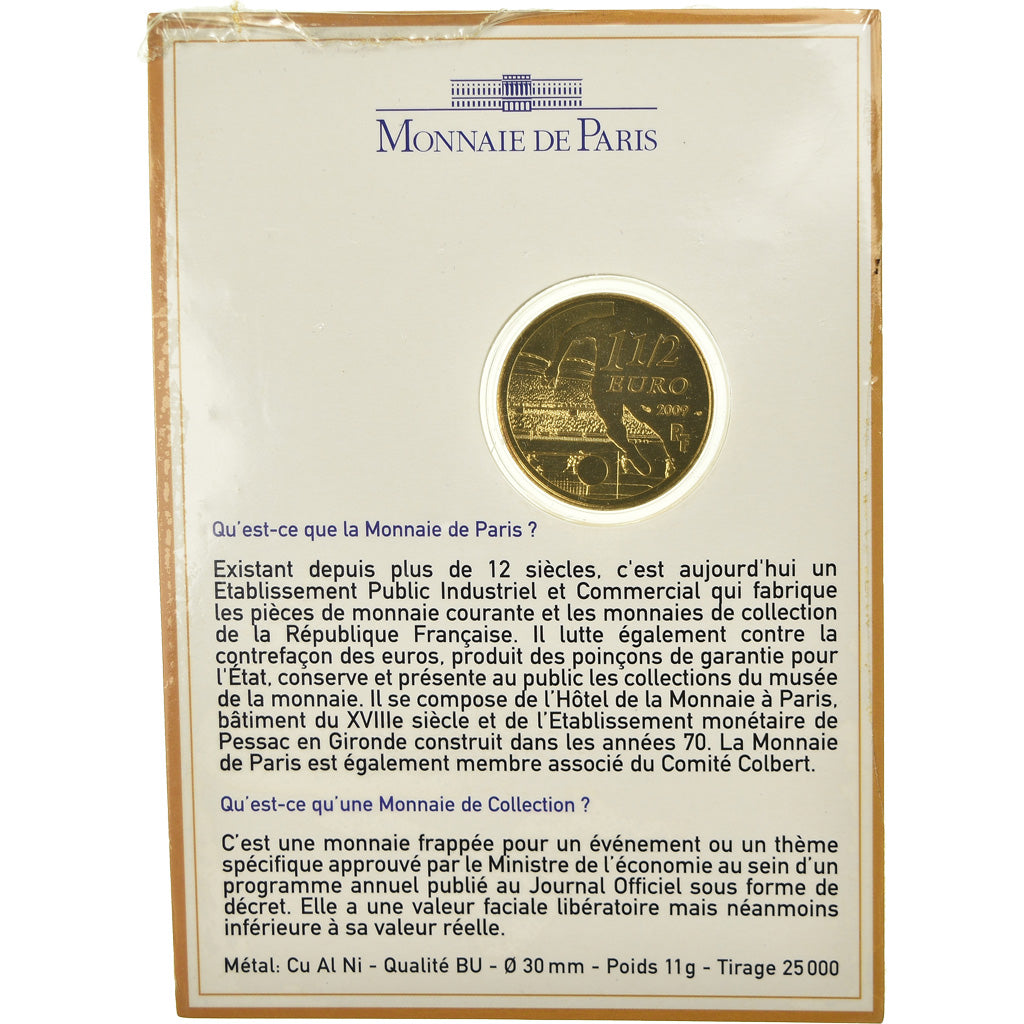 France, 1-1/2 Euro, Olympique Lyonnais, 2009, FDC, Aluminum-Bronze, KM:1633