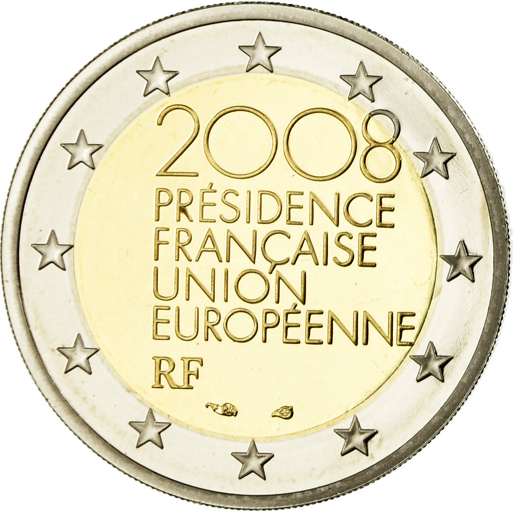 Francia, 2 Euro, Présidence Française Union Européenne, 2008, BE, FDC
