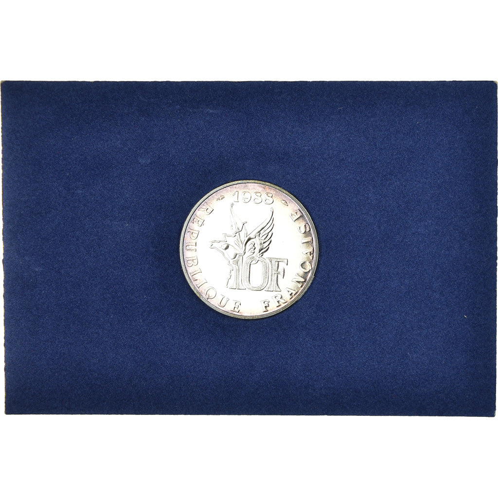 Coin, France, Roland Garros, 10 Francs, 1988, Paris, BU, MS(65-70), Silver