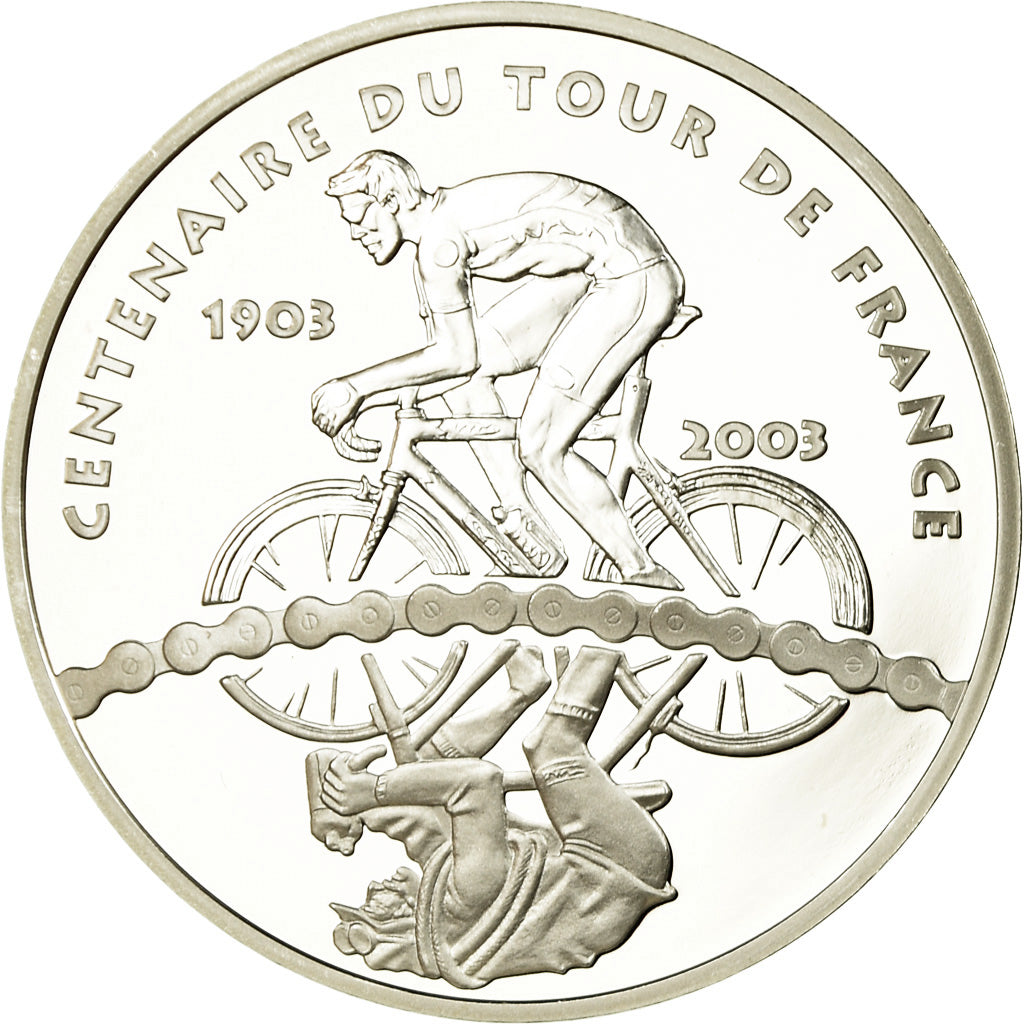 France, 1-1/2 Euro, Tour de France - Cent ans, 2003, BE, MS(65-70), Silver