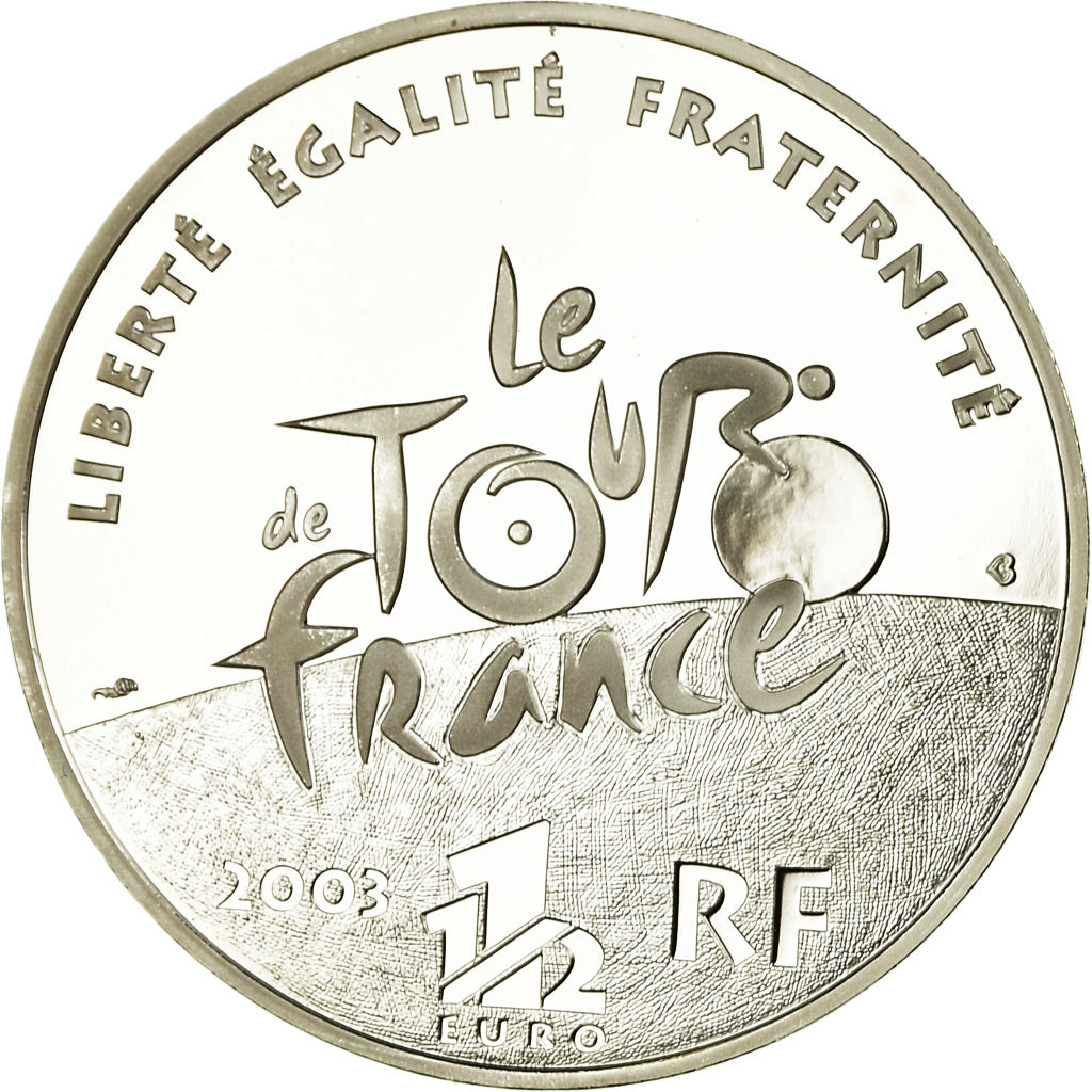 France, 1-1/2 Euro, Tour de France - Cent ans, 2003, BE, MS(65-70), Silver