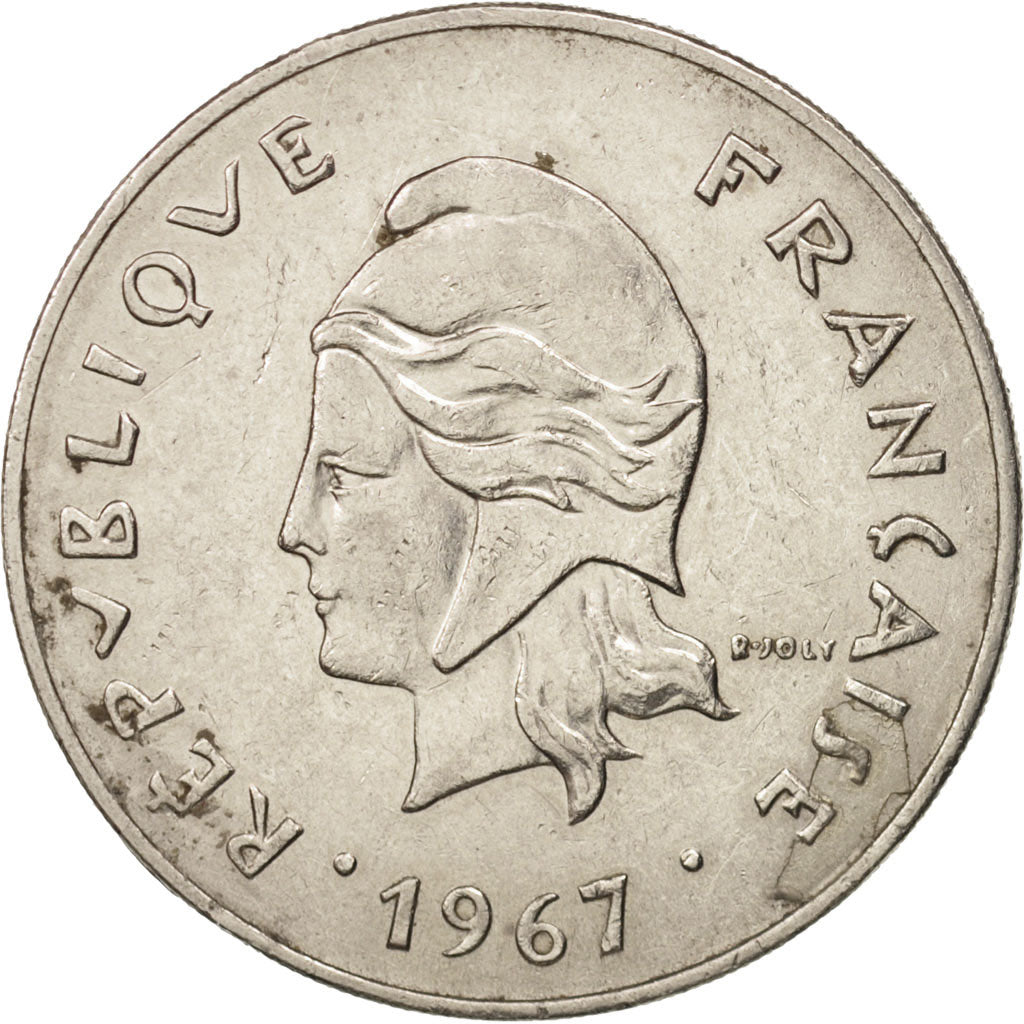 New Caledonia, 50 Francs, 1967, Paris, AU(50-53), Nickel, KM:7