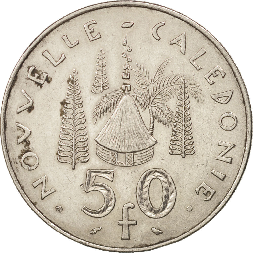 New Caledonia, 50 Francs, 1967, Paris, AU(50-53), Nickel, KM:7