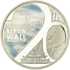 Munten, Tuvalu, Elizabeth II, Chute du mur de Berlin, Dollar, 2009, Perth, FDC