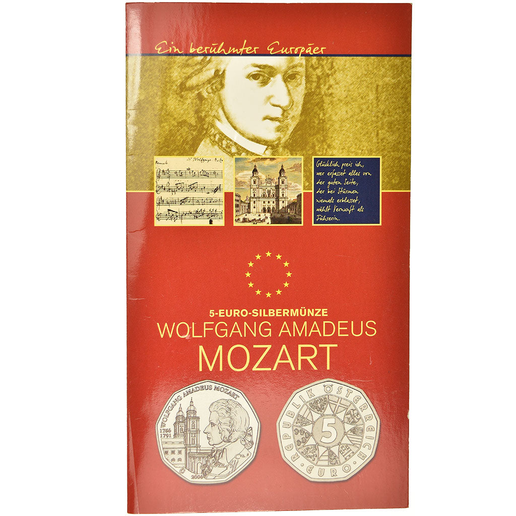 Österreich, 5 Euro, Mozart, 2006, BU, STGL, Silber, KM:3131