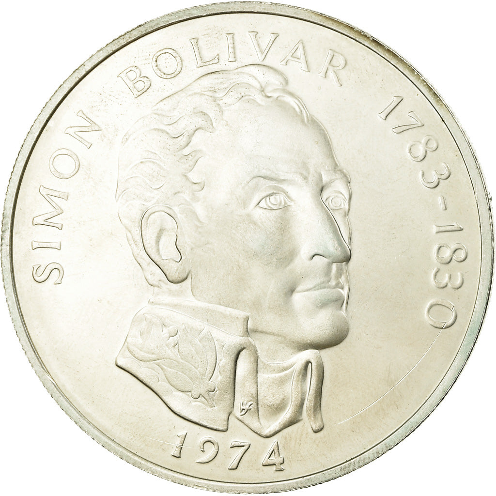 Moneda, Panamá, 20 Balboas, 1974, U.S. Mint, SC, Plata, KM:31