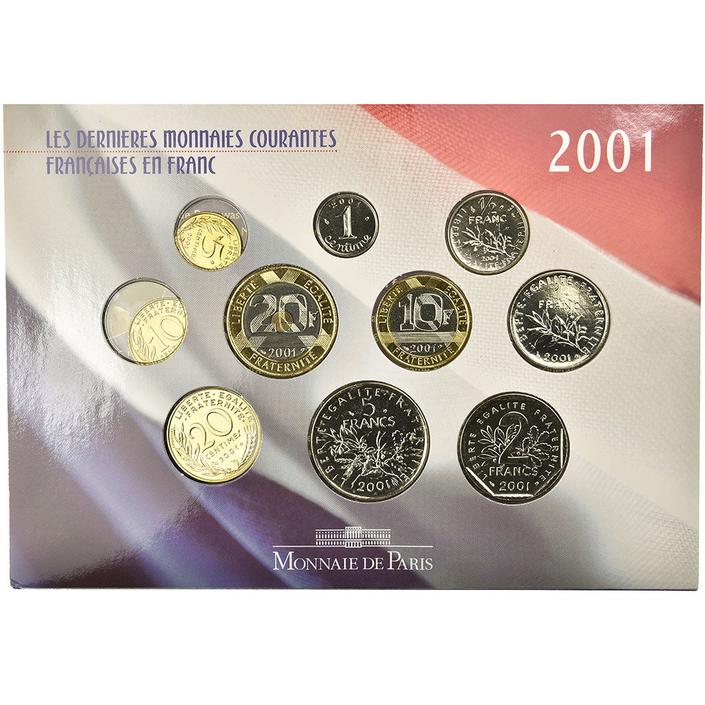 Coin, France, Set, 2001, Paris, MS(65-70), Gadoury:page 288