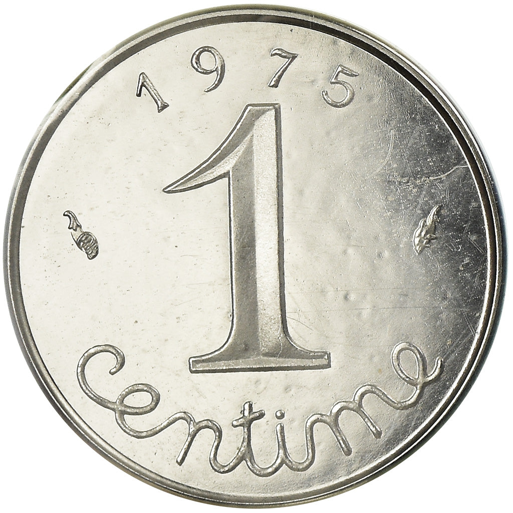 Moneta, Francia, Centime, 1975, Paris, Piéfort, FDC, Acciaio con cromatura