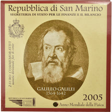 San Marino, 2 Euro, Galileo Galilei, 2005, BU, MS(65-70), Bi-Metallic