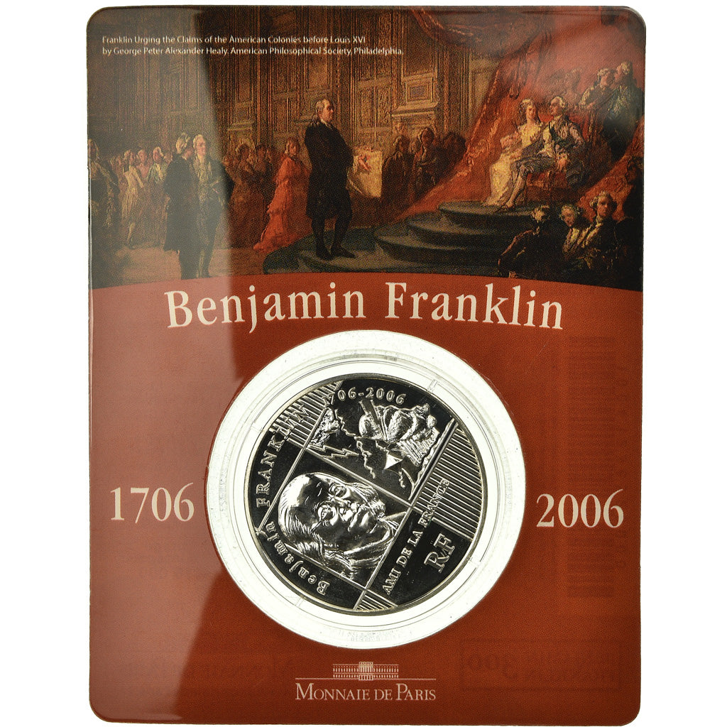France, 1/4 Euro, Benjamin Franklin, 2006, BU, MS(65-70), Silver, KM:1442